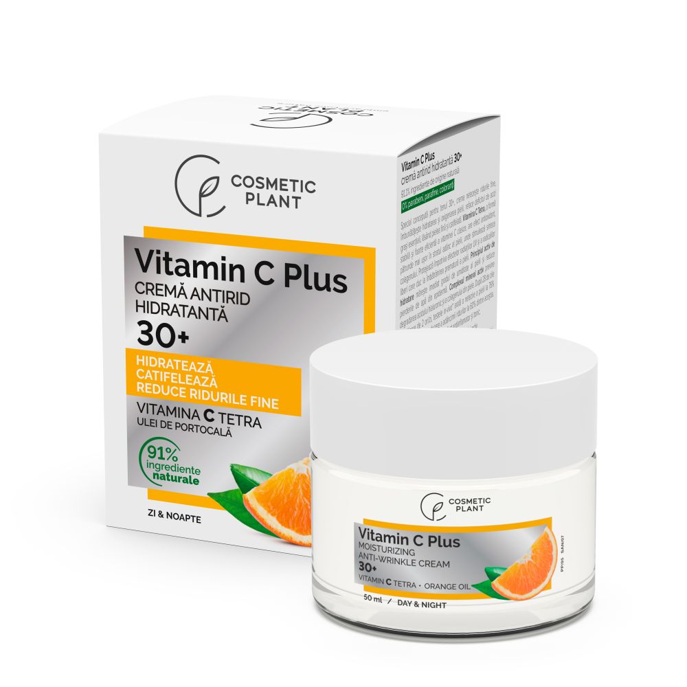 Creme si geluri de fata - Cremă antirid hidratantă 30+ Vitamin C Plus cu Vitamina C Tetra, 50ml, Cosmetic Plant, sinapis.ro