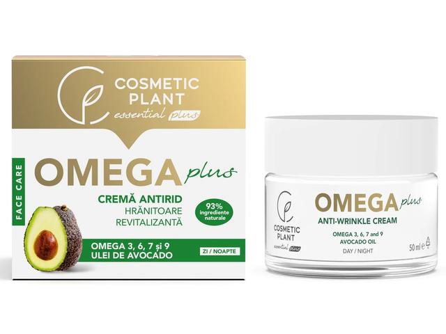 Creme si geluri de fata - Cremă antirid hrănitoare și revitalizantă OMEGA Plus cu Omega 3, 6, 7, 9 & ulei de avocado, 50ml, Cosmetic Plant, sinapis.ro