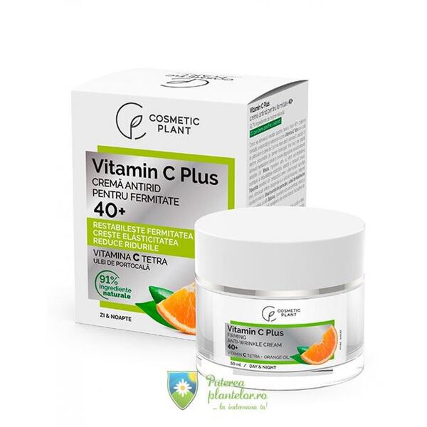 Creme si geluri de fata - Cremă antirid pentru fermitate 40+ Vitamin C Plus cu Vitamina C Tetra, 50ml, Cosmetic Plant, sinapis.ro