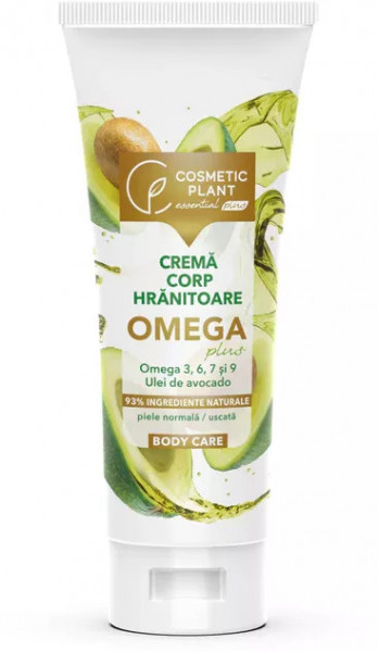 Creme corp - Cremă de corp hrănitoare OMEGA Plus cu Omega 3, 6, 7, 9 & ulei de avocado, 200ml, Cosmetic Plant, sinapis.ro