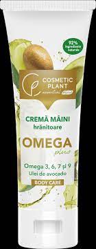 Creme de maini - Cremă de mâini hrănitoare OMEGA Plus cu Omega 3, 6, 7, 9 & ulei de avocado, 75ml, Cosmetic Plant, sinapis.ro