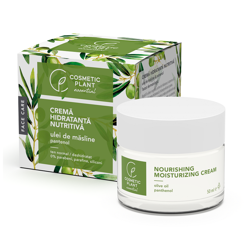 Creme si geluri de fata - Cremă hidratantă nutritivă ulei de măsline & pantenol, 50ml, Cosmetic Plant, sinapis.ro