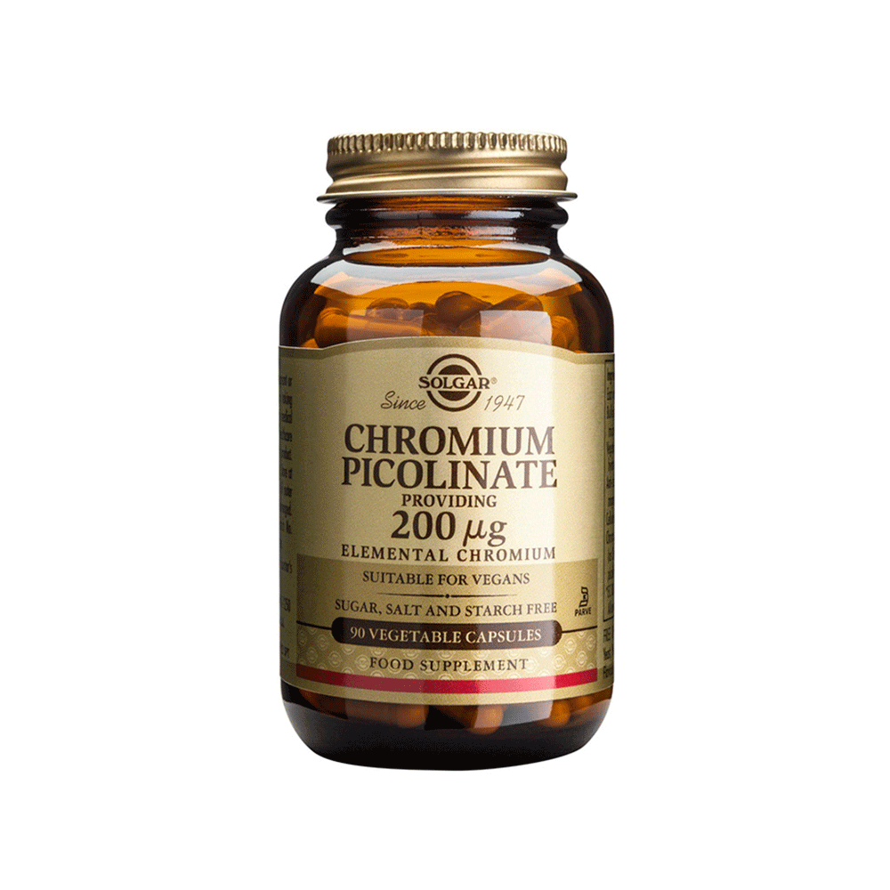 DE SLABIT - Crom picolinat (Chromium Picolinate) 200mcg, 90 tablete, Solgar, sinapis.ro