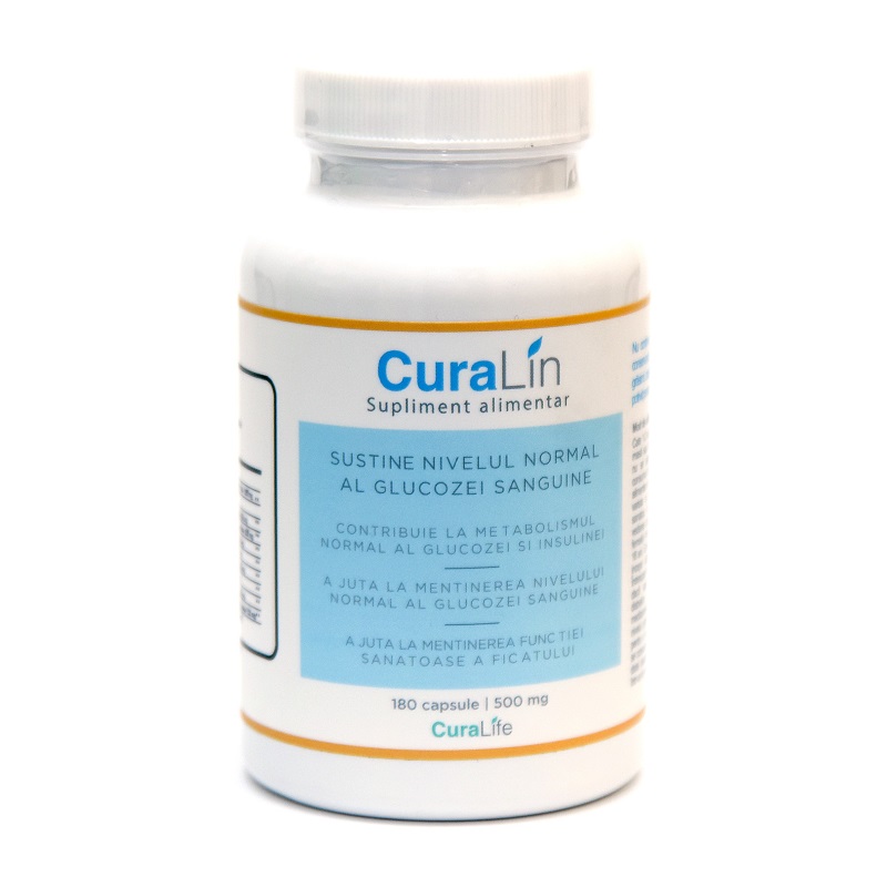 Suplimente diabet - CuraLin 500 mg, 180 capsule, CuraLife, sinapis.ro
