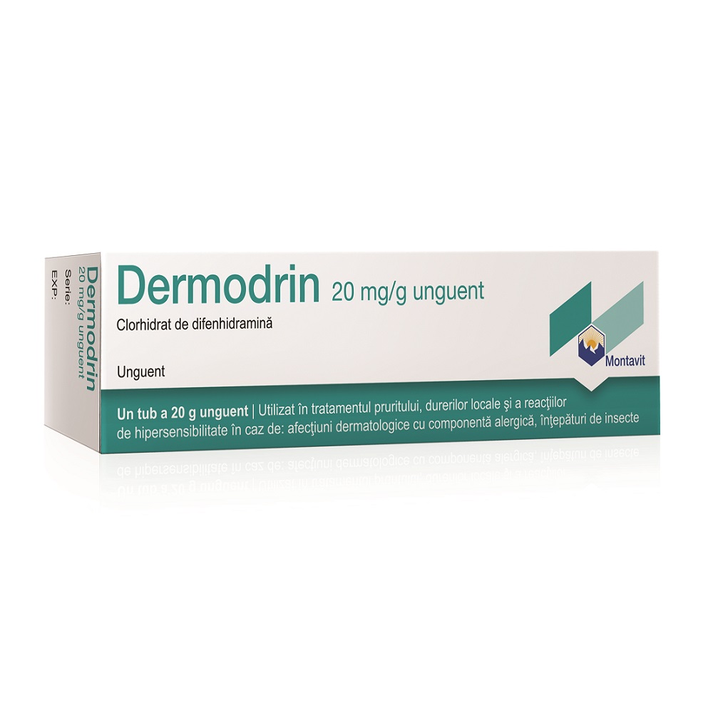 Antihistaminice - Dermodrin unguent, 20mg/g, 20g, Montavit, sinapis.ro
