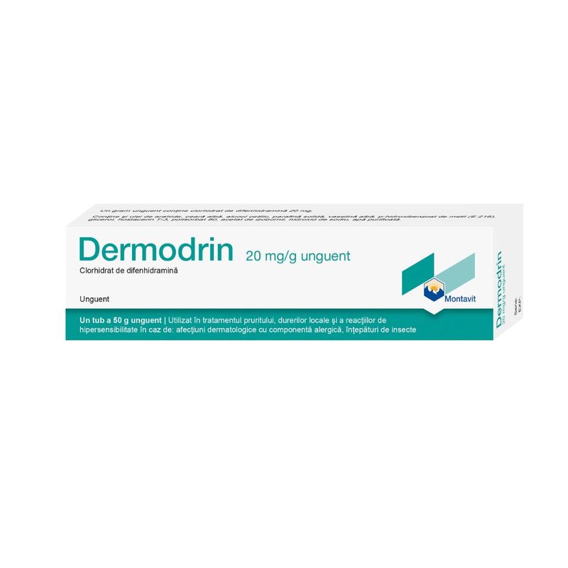 Antihistaminice - Dermodrin unguent, 20mg/g, 50g, Montavit, sinapis.ro