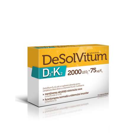 Imunitate - Desolvitum D3+K2, 30 comprimate filmate, sinapis.ro
