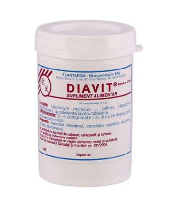Suplimente diabet - Diavit, 60 capsule, Plantarom, sinapis.ro