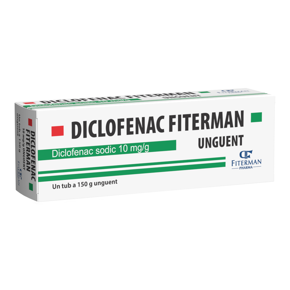 Dureri musculare - Diclofenac Fiterman, 10mg/g, unguent, 150g, sinapis.ro