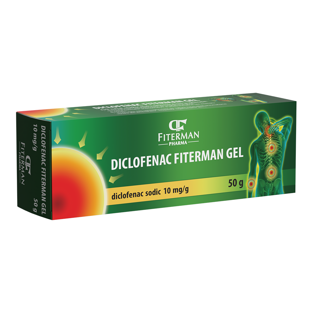Dureri musculare - Diclofenac Fiterman, gel, 50g, sinapis.ro