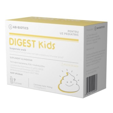 Antidiareice - Digest Kids, suspensie orala, 7 flacoane, Ab-Biotics, sinapis.ro