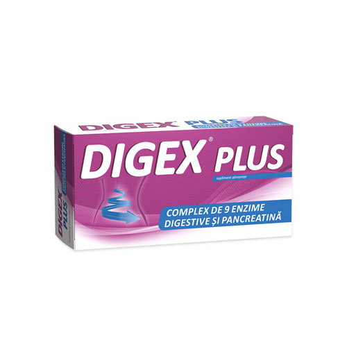 Enzime digestive - DIGEX Plus, 20 comprimate gastrorezistente, sinapis.ro