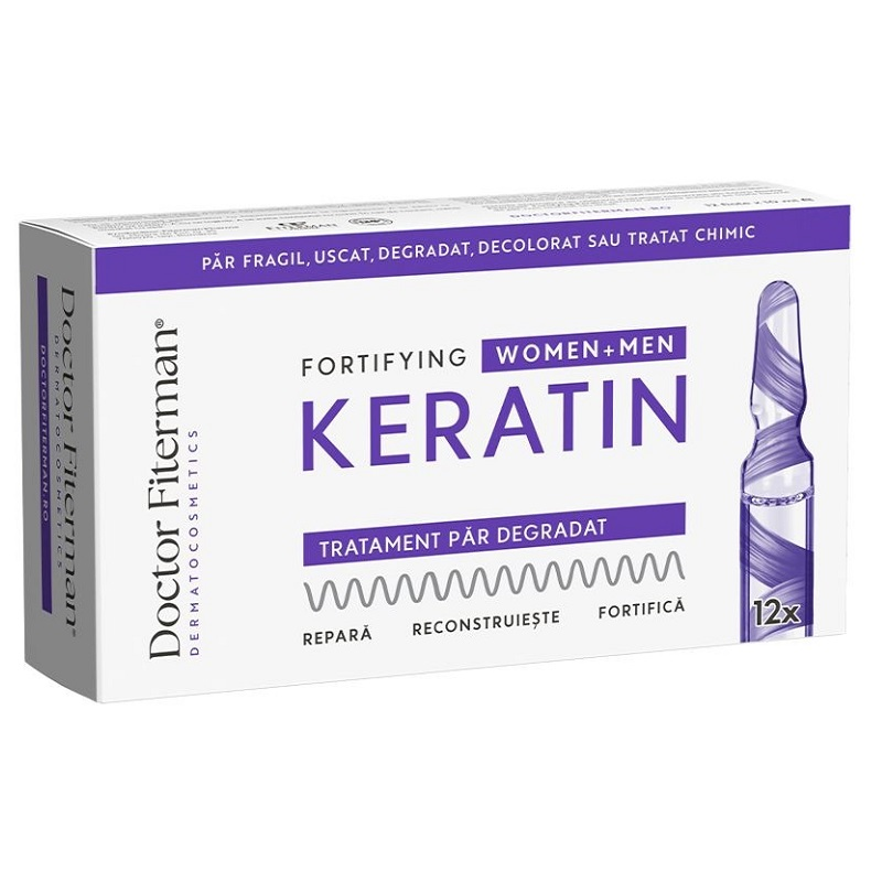 Tratament - Doctor Fiterman Fortifying Keratin, tratament păr fragil, 12 fiole, 10ml, sinapis.ro