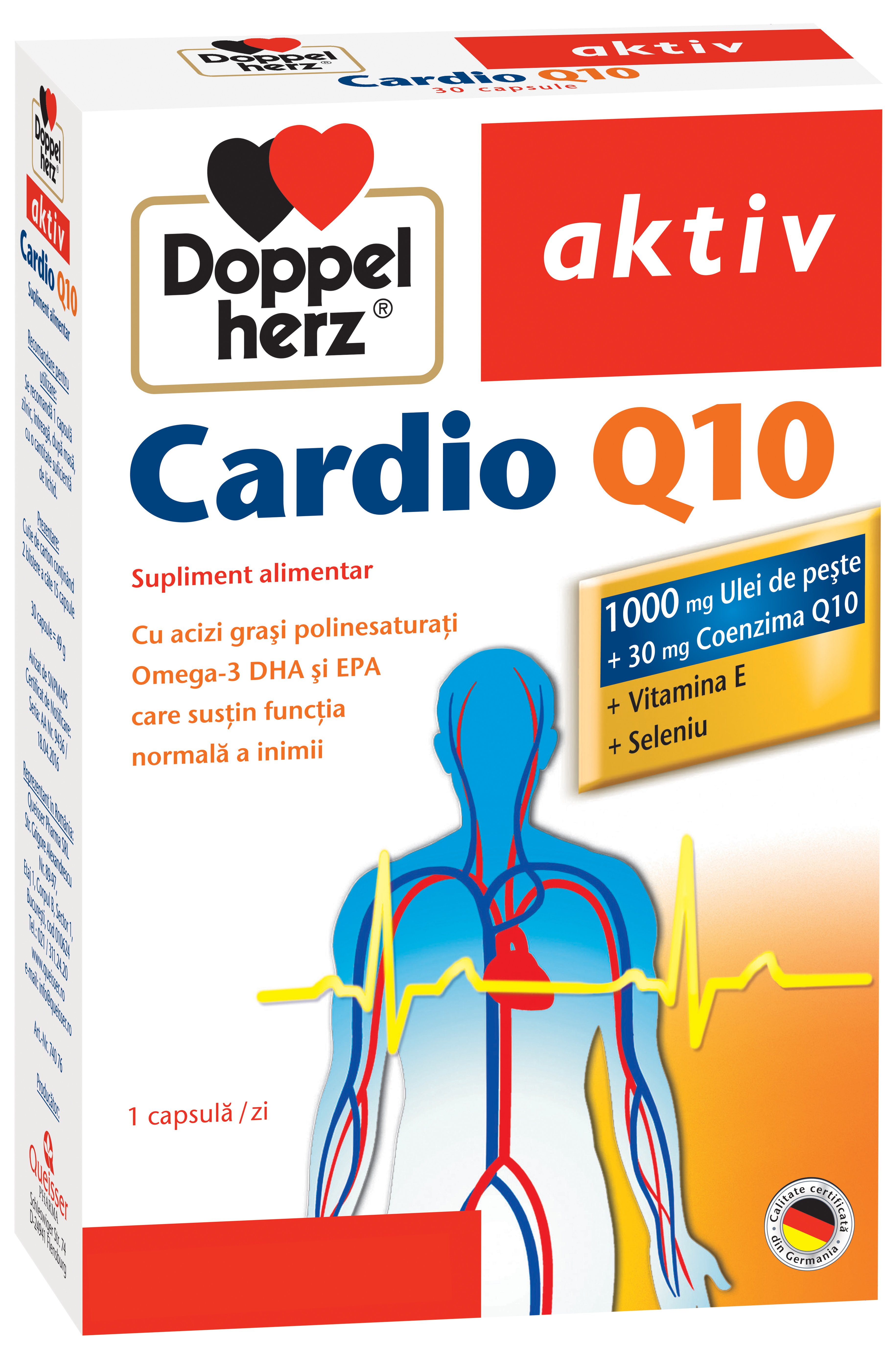  - Doppelherz Aktiv Cardio Q10, 30 capsule, sinapis.ro