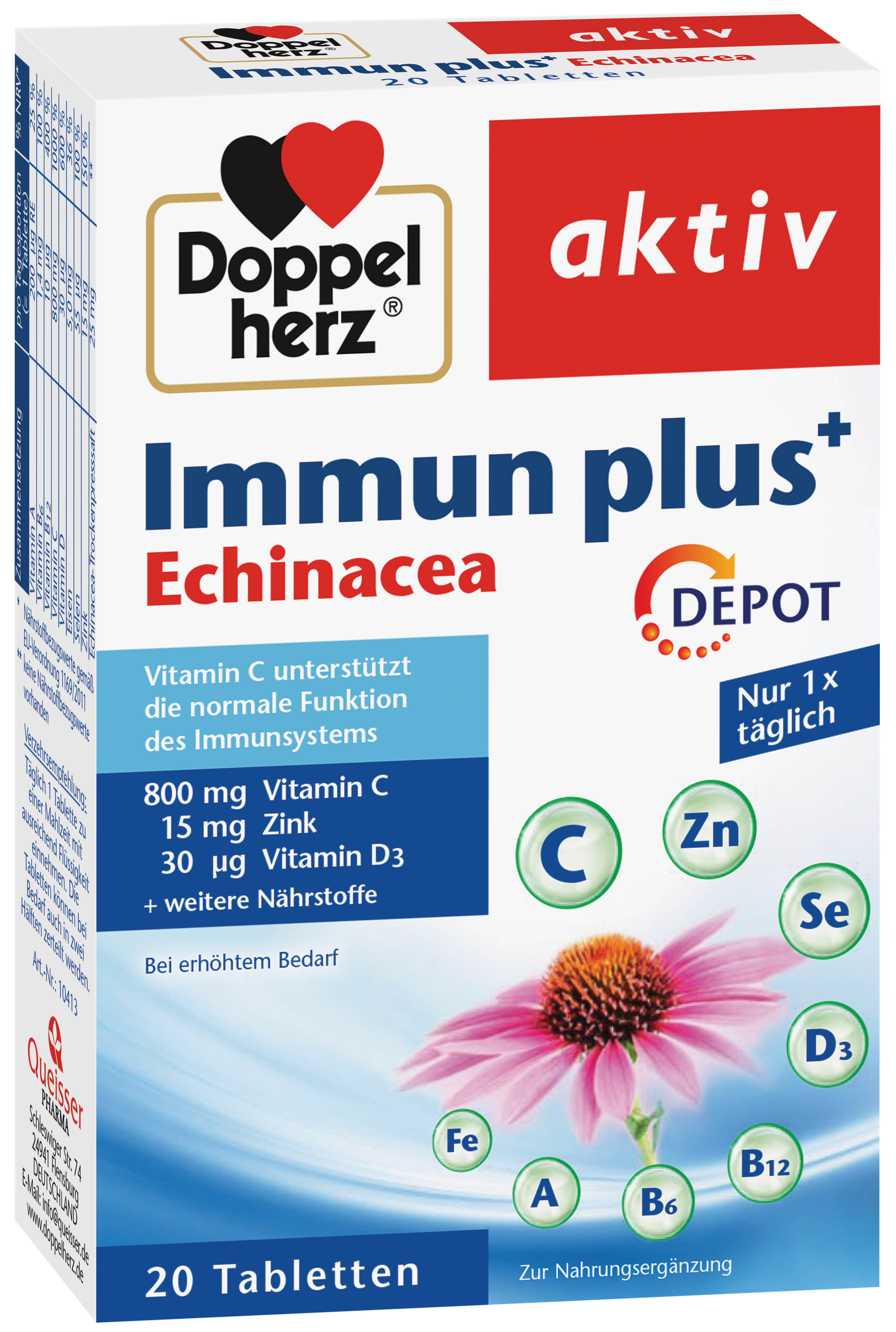 Imunitate - Doppelherz Aktiv Immun Plus Echinacea DEPOT, 20 tablete, sinapis.ro