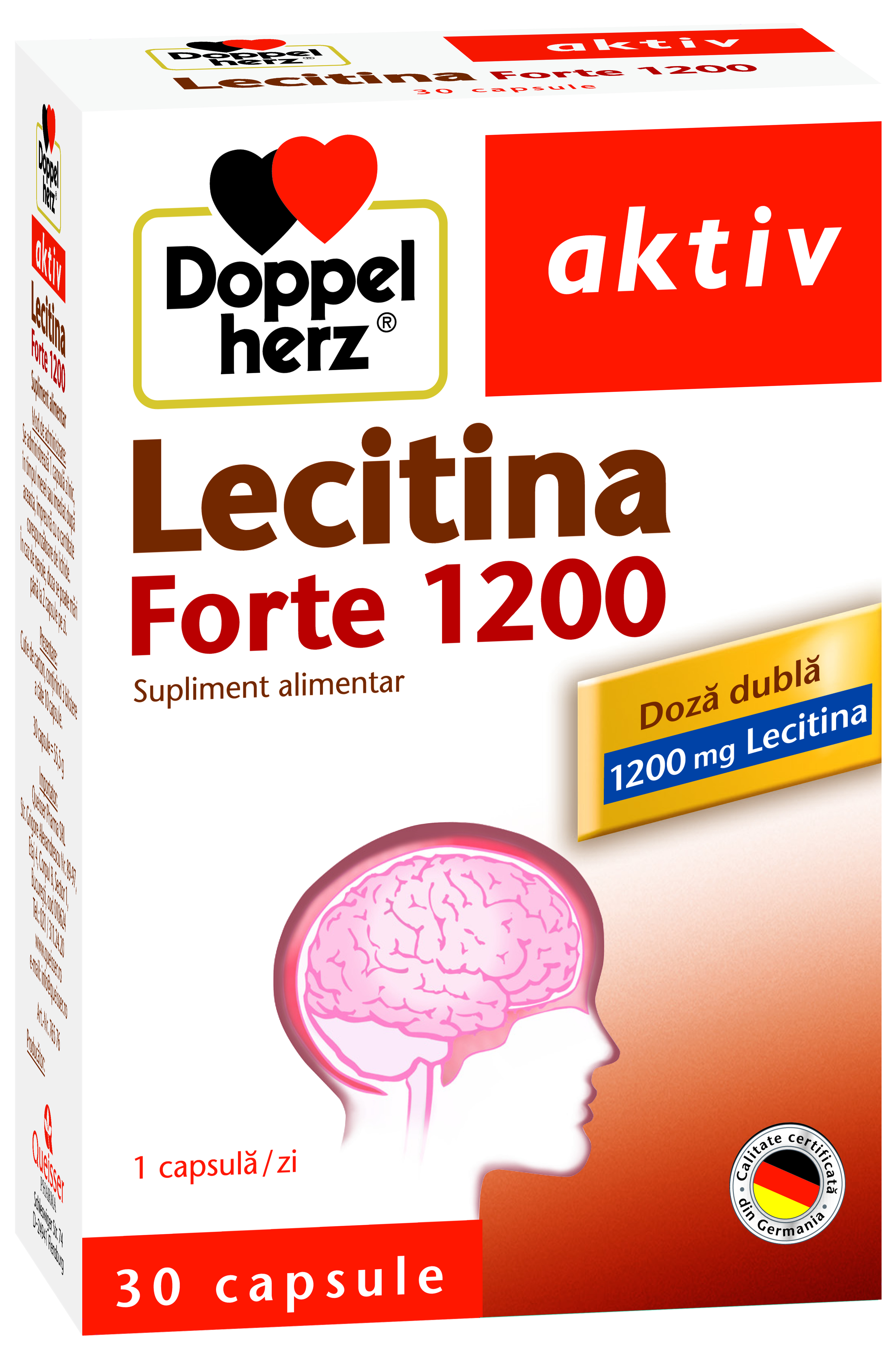 Pentru memorie - Doppelherz Aktiv Lecitină Forte 1200, 30 capsule, sinapis.ro