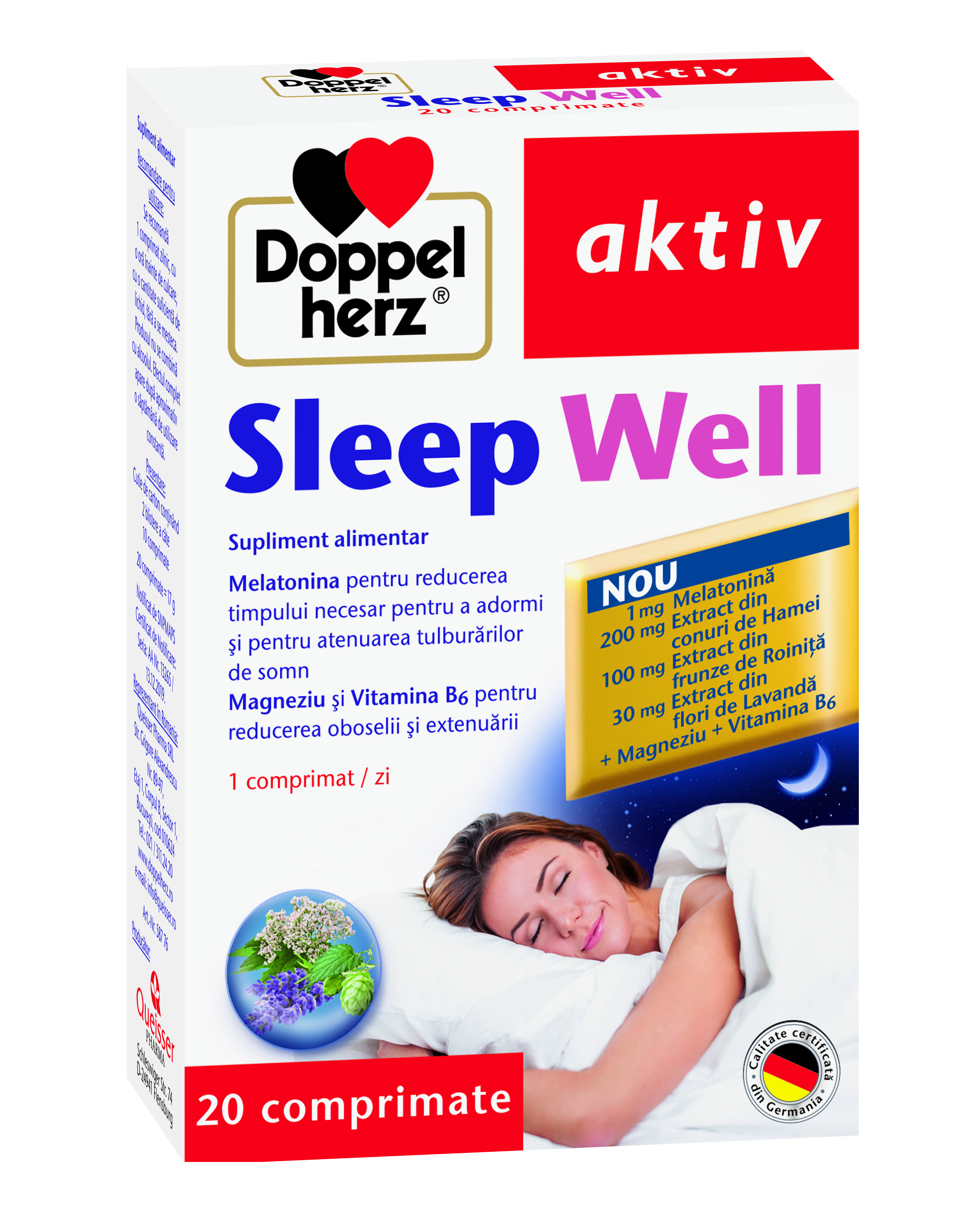 Sedative - Doppelherz Aktiv Sleep Well, 20 comprimate, sinapis.ro