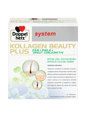 Seruri si fiole intretinere ten - Doppelherz system Kollagen Beauty Plus, 25ml, 10 fiole, sinapis.ro