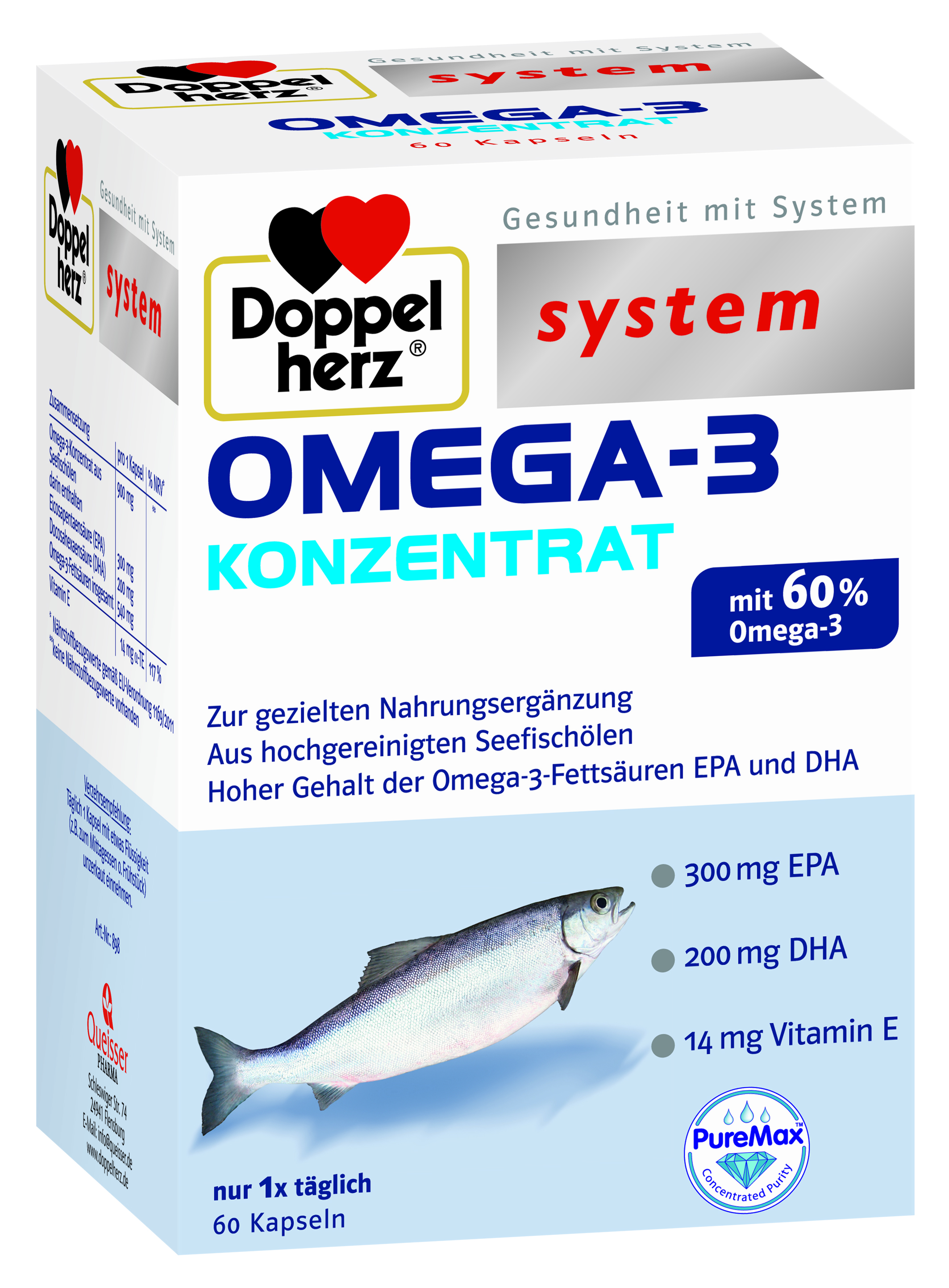Adulti - Doppelherz system OMEGA 3 concentrat, 60 capsule, sinapis.ro