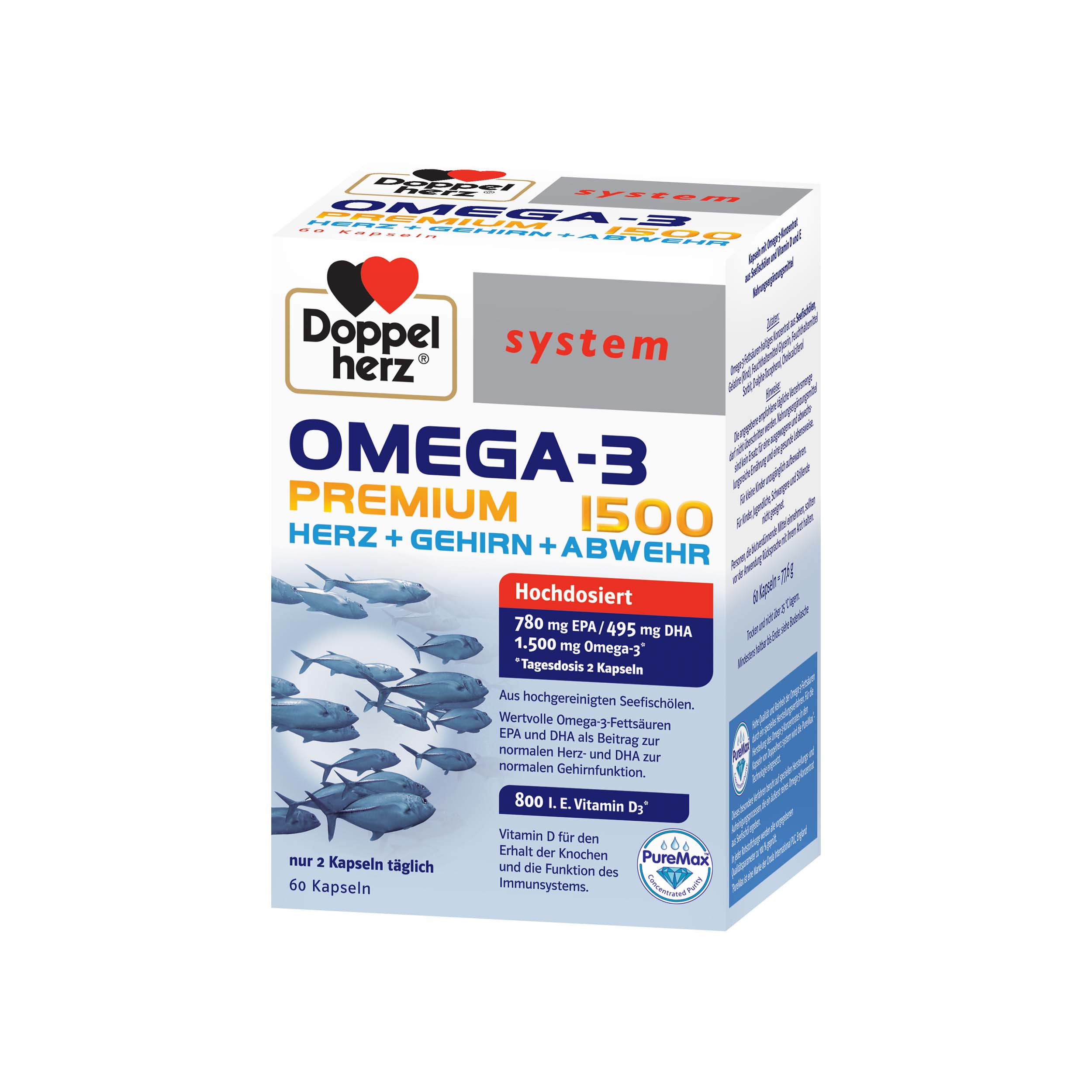 Adulti - Doppelherz system Omega 3 premium 1500, 60 capsule, sinapis.ro