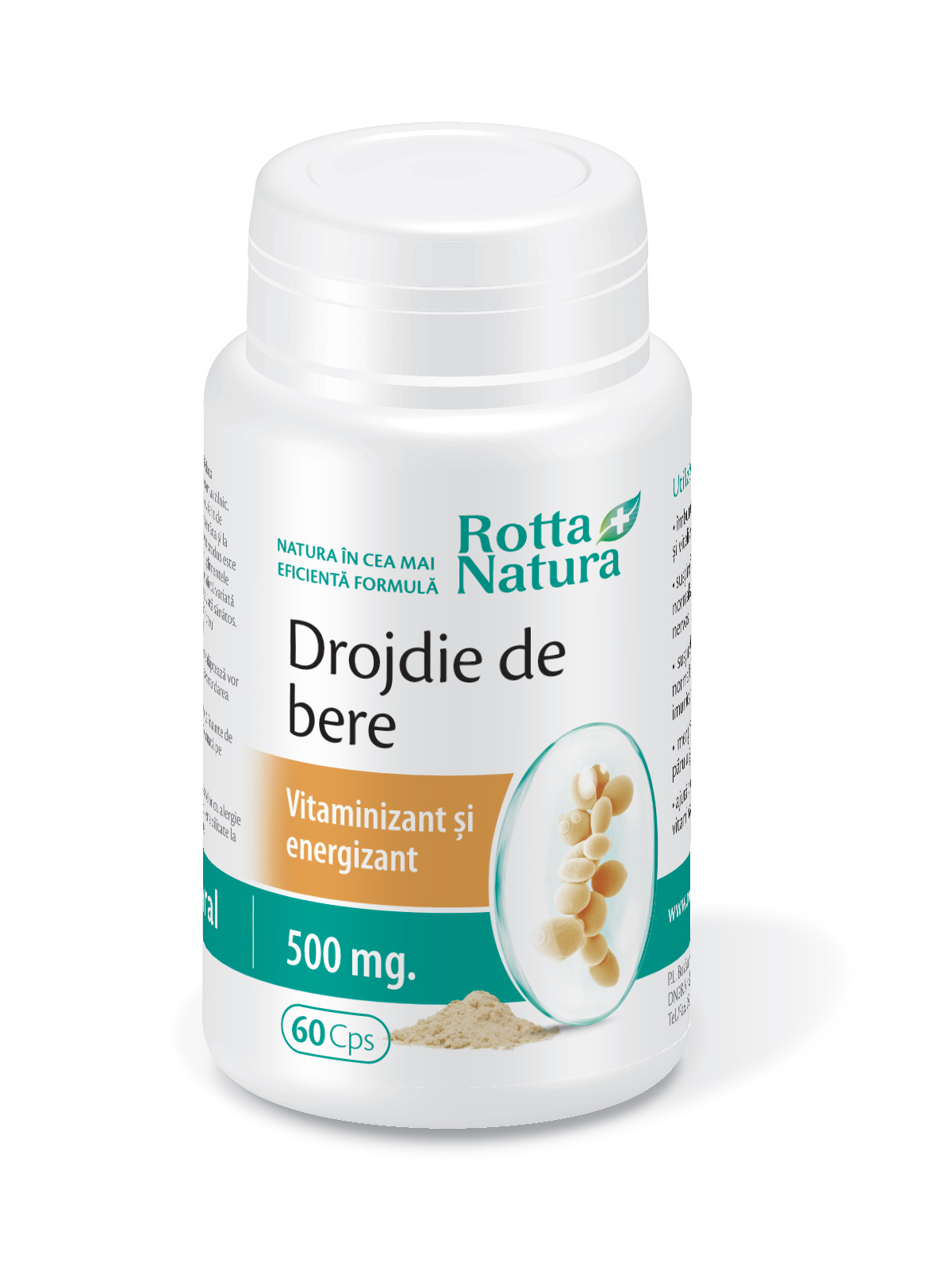 Adulti - Drojdie bere 500 mg, 60 capsule, Rotta Natura, sinapis.ro
