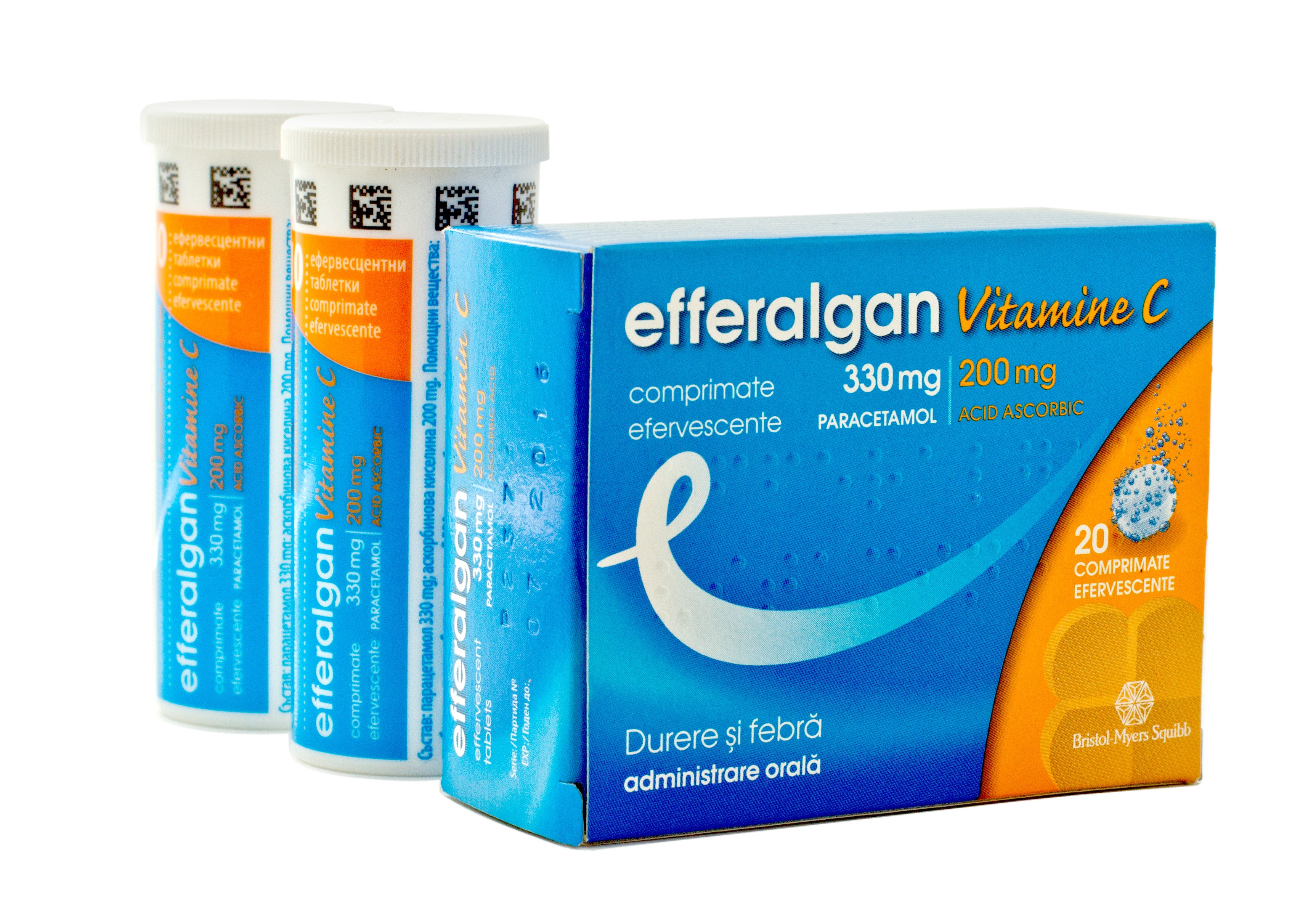 Raceala si gripa - Efferalgan Vitamine C 330 mg + 200 mg, 20 comprimate efervescente, sinapis.ro