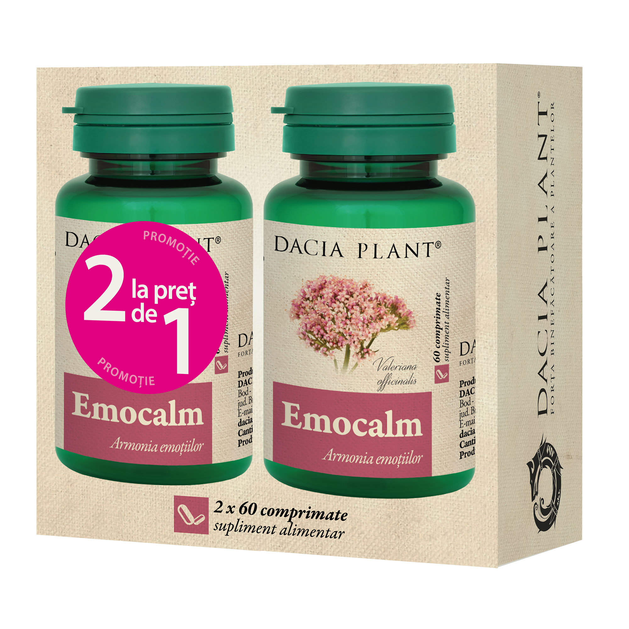 Sedative - Emocalm, 120 comprimate, Dacia Plant, sinapis.ro