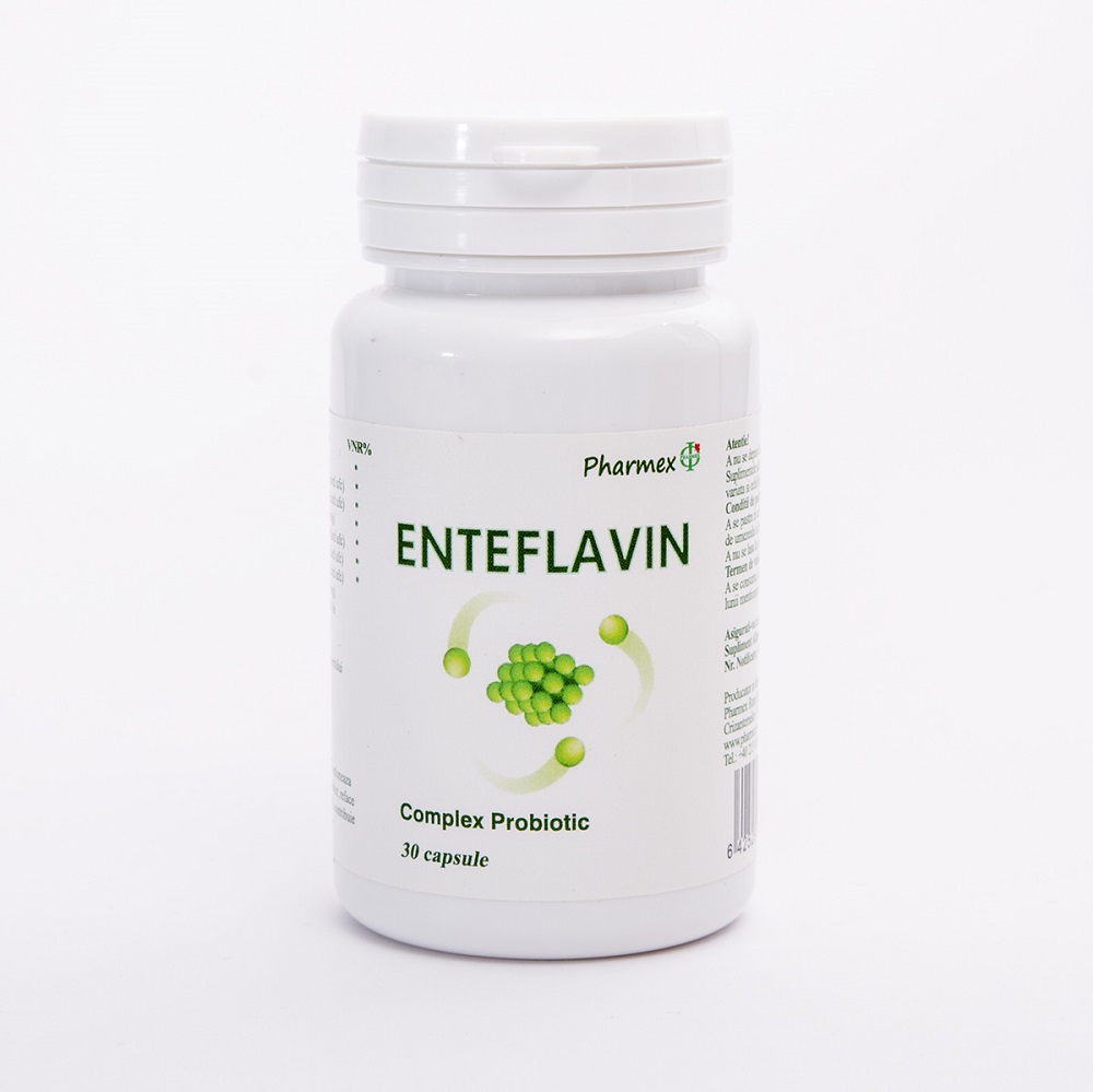 Probiotice si Prebiotice - Enteflavin, 30 capsule, Pharmex, sinapis.ro