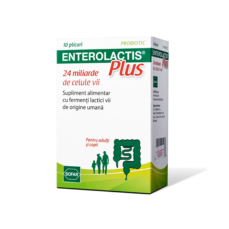 Probiotice si Prebiotice - Enterolactis Plus, 10 plicuri, Sofar, sinapis.ro