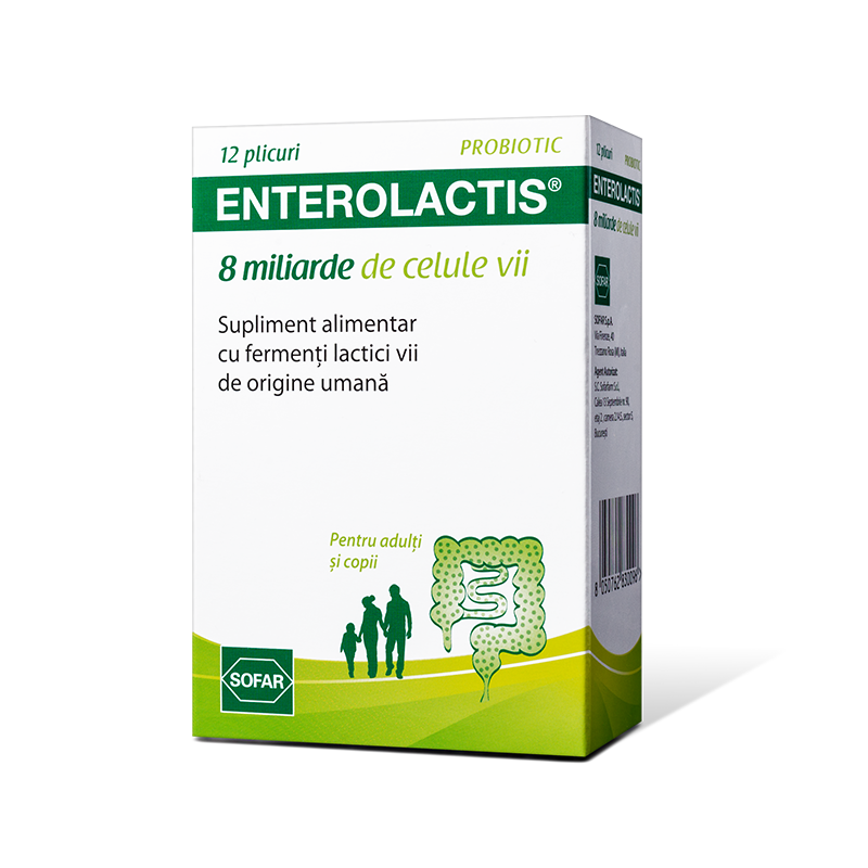 Probiotice si Prebiotice - Enterolactis Probiotic, 12 plicuri, Sofar, sinapis.ro