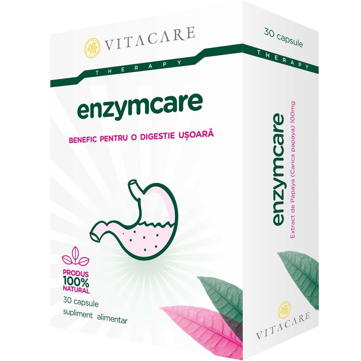 Enzime digestive - Enzymcare, 30 capsule, Vitacare, sinapis.ro