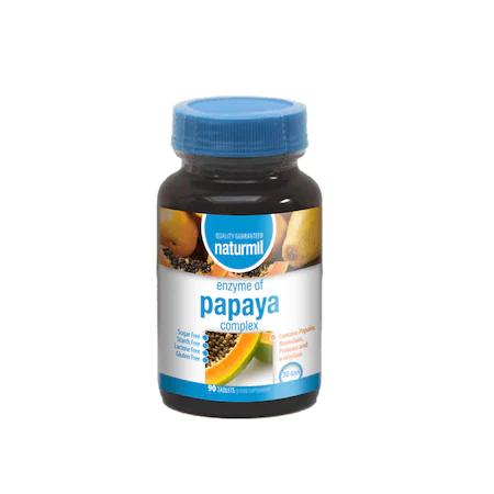 Enzime digestive - Enzymes papaya complex, 90 tablete, Naturmil, sinapis.ro