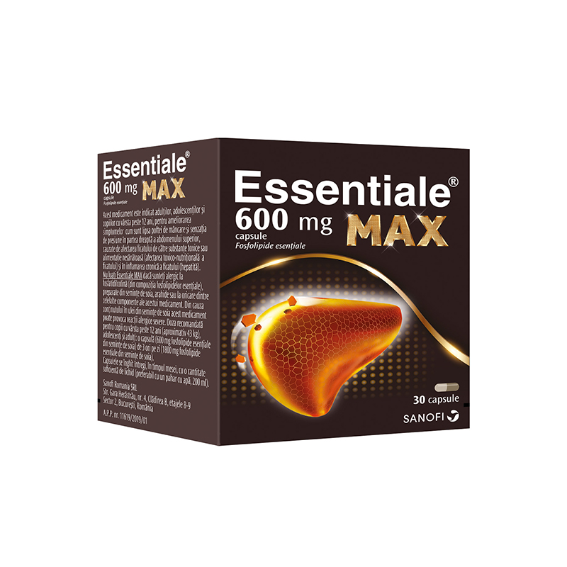 Protectoare hepatice - Essentiale max 600mg, 30 capsule, Sanofi, sinapis.ro