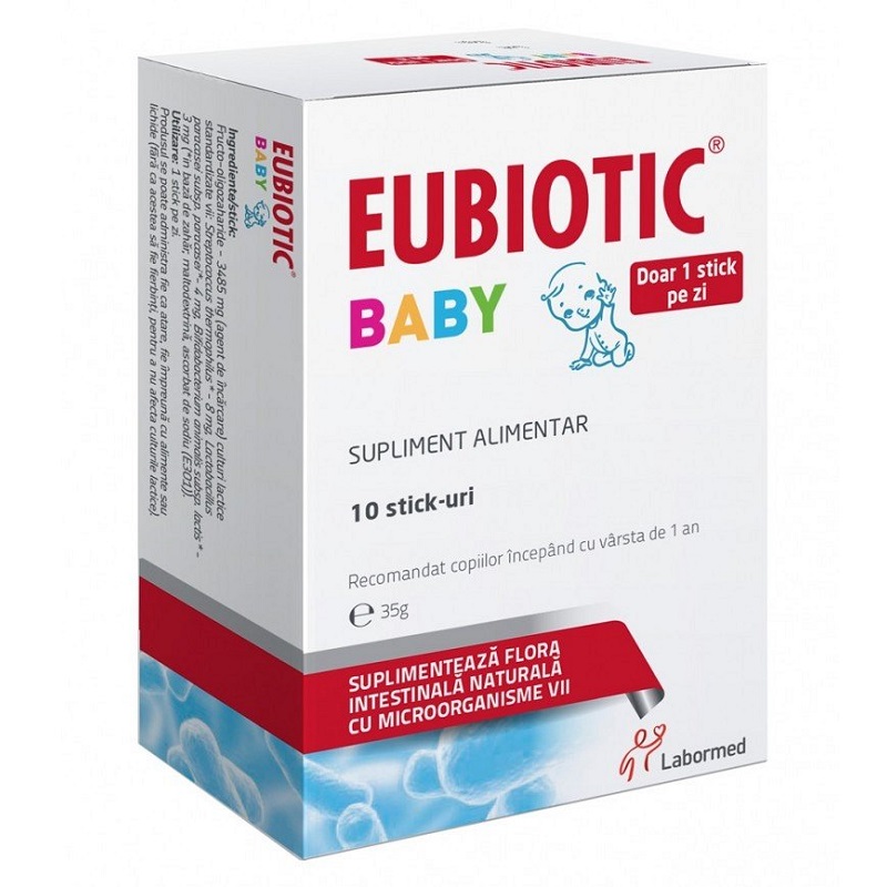 Probiotice si Prebiotice - Eubiotic Baby, 10 stick-uri, Labormed, sinapis.ro