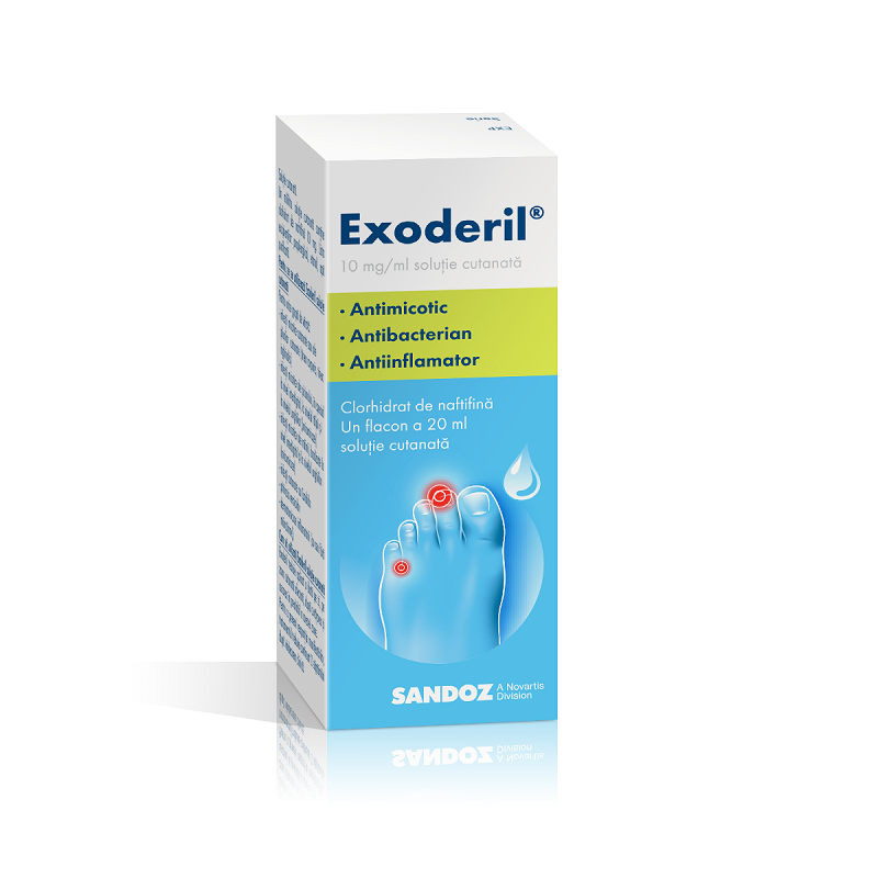 Antimicotice - Exoderil, 10mg/ml, 20ml, soluție cutanată, Sandoz, sinapis.ro