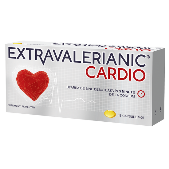 Cardiace-tensiune - Extravalerianic Cardio, 15 capsule, Biofarm, sinapis.ro
