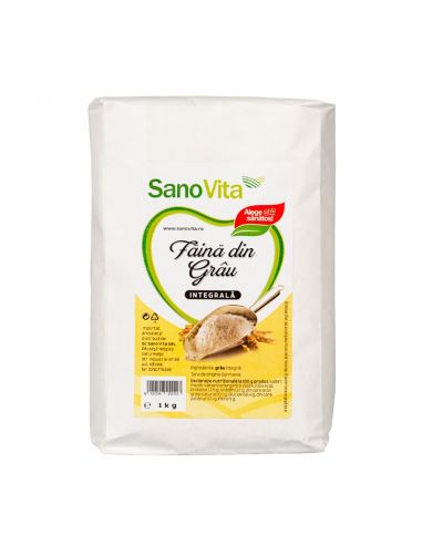 FAINA SI TARATE - Făină integrală de grâu 1kg, SanoVita, sinapis.ro