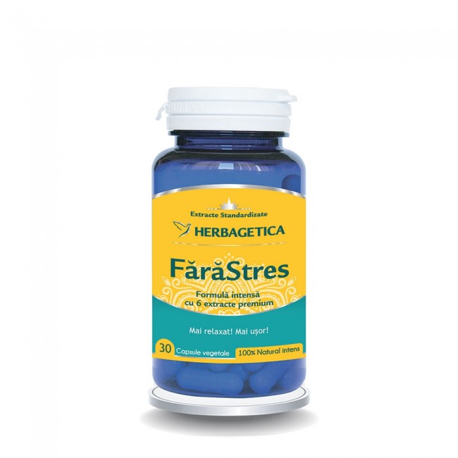 Antistres - Fara stres 30 capsule, Herbagetica, sinapis.ro