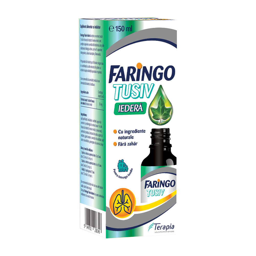 Siropuri de tuse - Faringo Tusiv Iedera, sirop, 150ml, Terapia , sinapis.ro