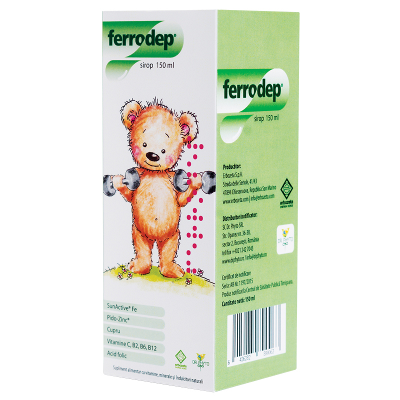 Imunitate - Ferrodep sirop copii, 150ml, Erbozeta, sinapis.ro