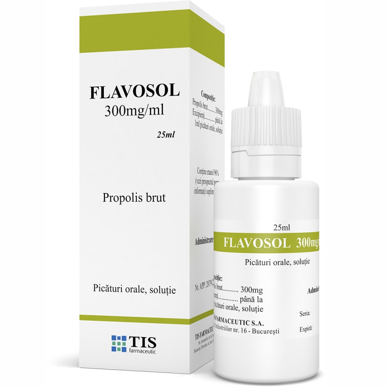 Raceala si gripa - Flavosol 30%, soluție orală în picături, 25 ml, Tis, sinapis.ro