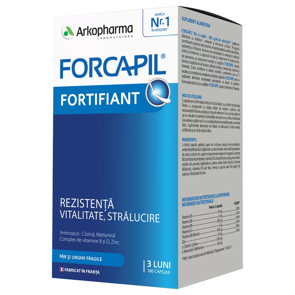 Suplimente alimentare - Forcapil Arko pentru Par si Unghii, 180 capsule, sinapis.ro