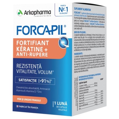 Suplimente alimentare - Forcapil fortifiant keratine 60cps, sinapis.ro