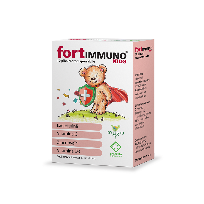 Imunitate - FortImmuno kids, 10 plicuri, Erbozeta, sinapis.ro