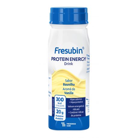 Copii - Fresubin Protein Energy Drink, băutură energizantă vanilie, 4 x 200ml, Fresenius Kabi, sinapis.ro