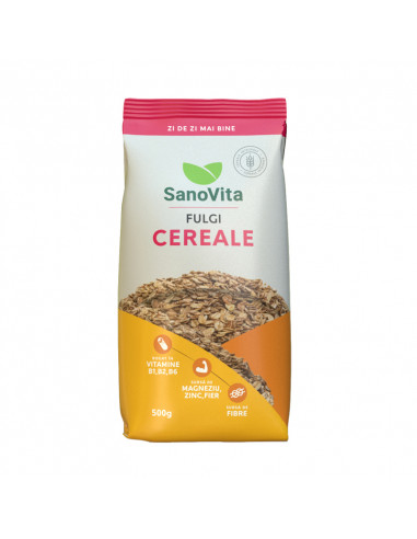 CEREALE SI FULGI - Fulgi de cereale 500g, SanoVita, sinapis.ro