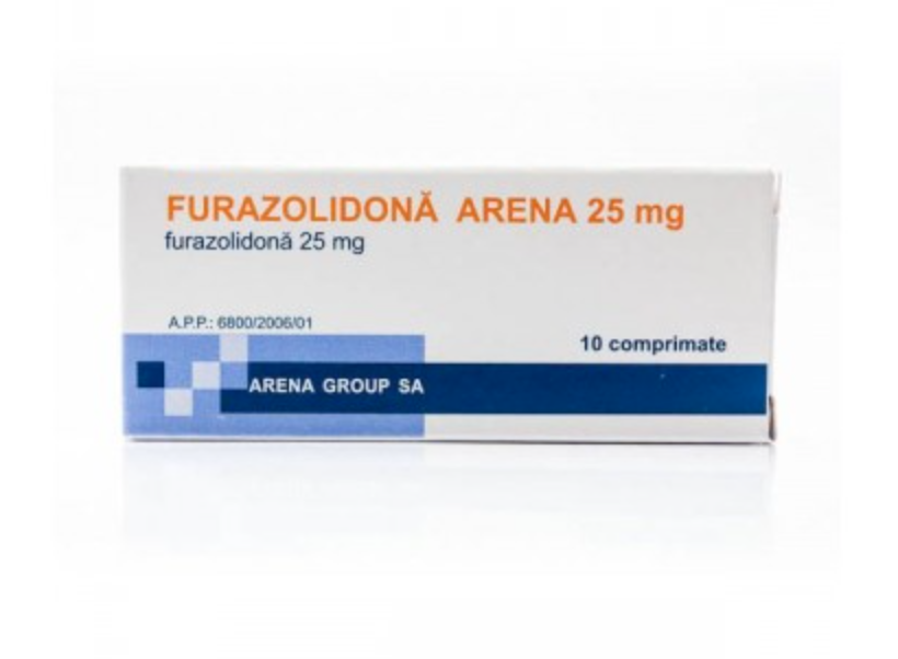 Antidiareice - Furazolidona Arena 25mg, 10 comprimate, sinapis.ro