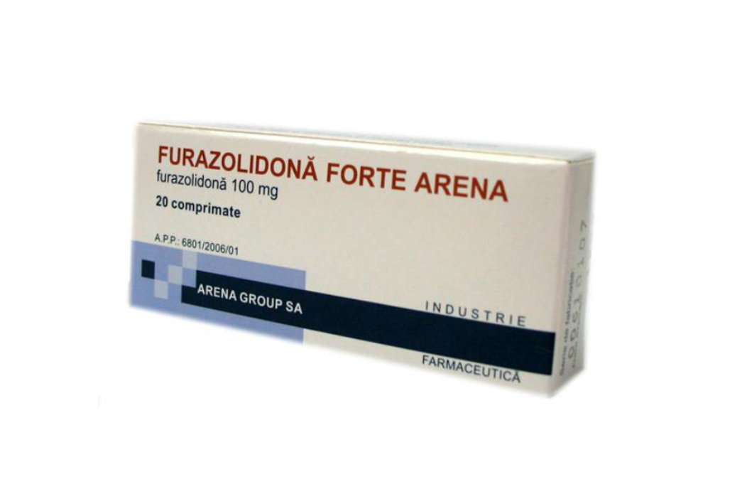 Antidiareice - Furazolidona forte Arena 100mg, 20 comprimate, sinapis.ro