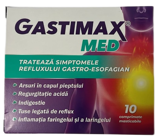 Antiacide - Gastimax med, 10 comprimate masticabile, Fiterman, sinapis.ro
