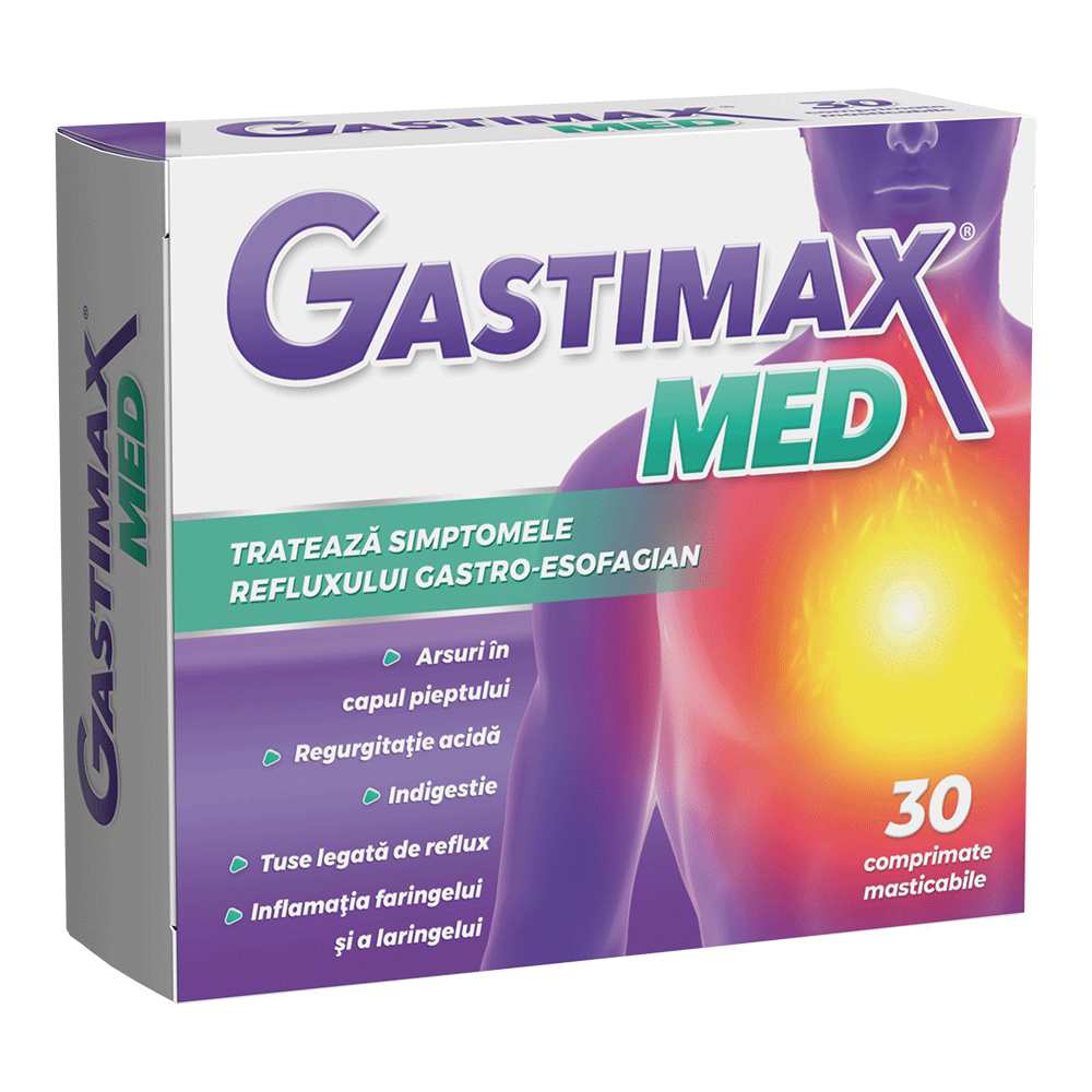 Antiacide - Gastimax Med, 30 comprimate masticabile, Fiterman, sinapis.ro